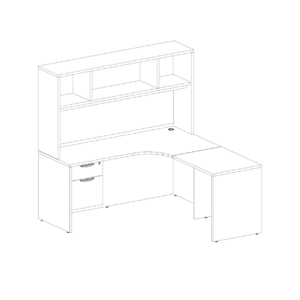 66" L-Shape Corner Executive Desk - Image 4