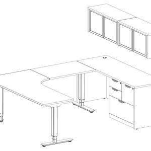 Corner Standing Desk - Package 1-MO - 3D