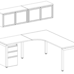 Radius Corner Desk - Package 14-MO - 2D