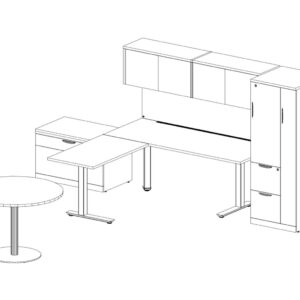 L Shaped Standing Desk with Storage and Table - Package 3-MO - Image 2