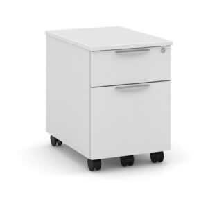 locking mobile boxfile pedestal - white