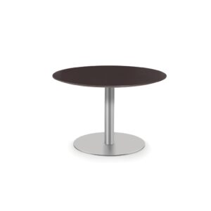 20"H CLASSIC ROUND TABLE WITH ROUND OR CROSSED BRUSHED METAL BASE - Image 1