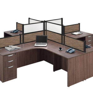 BORDERS QUAD OFFICE DESK PACKAGE - Image 1