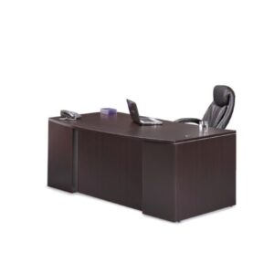 71" CLASSIC PLUS Bowfront Desk with 2 Full Pedestal - Image 2