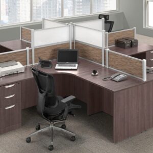 BORDERS QUAD OFFICE DESK PACKAGE - Image 9