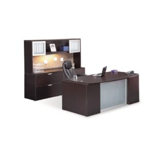 71" CLASSIC PLUS Bowfront Desk with 2 Full Pedestal - Image 1
