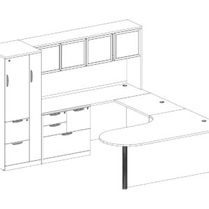 BULLET DESK EXECUTIVE WORKSTATION 71″ X 101″ - Image 4