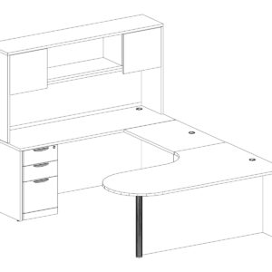BULLET DESK EXECUTIVE WORKSTATION 71″ X 101″ - Image 11