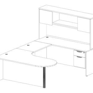 BULLET DESK EXECUTIVE WORKSTATION 71″ X 101″ - Image 3