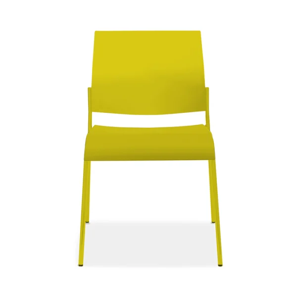 Allseating_Tuck_4leg_WA_Poly_Citrus_Front_Mikmaq_Office_Furniture