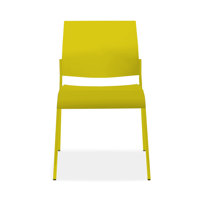 Allseating_Tuck_4leg_WA_Poly_Citrus_Front_Mi’kmaq_Office_Furniture