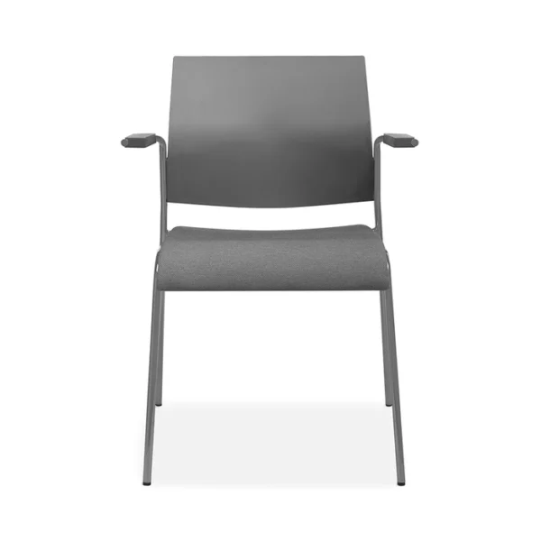 Allseating_Tuck_4leg_WA_UphSeat_Smoke_Front_Mikmaq_Office_Furniture