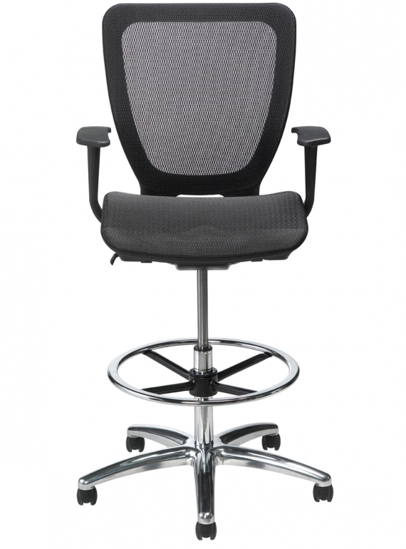Nightingale_5800DS-M-CH_Stool_Front_Black_Office_Chair_Mi'kmaq_Office_Furniture