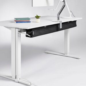 NeatTech Cable Management - Mini - Pinstripe White Basket - Gray Trim - Image 3