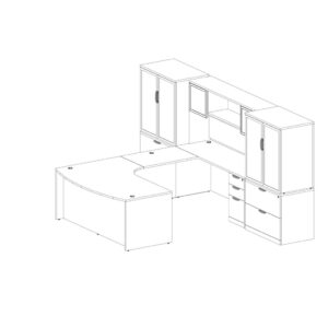 Bowfront Executive Office Desk - Package 4-CC-R - Image 1