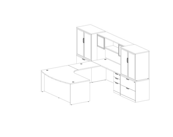 Bowfront Executive Office Desk - Package 4-CC-R