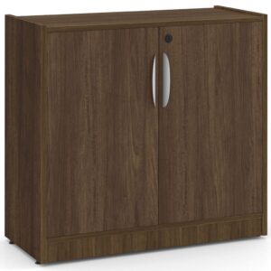 Heavy Duty Bookshelves - 2 Shelf - with Doors - Modern Walnut