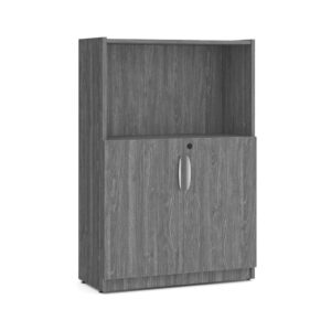 Heavy Duty Bookshelves - 4 Shelf with Doors - Newport Grey