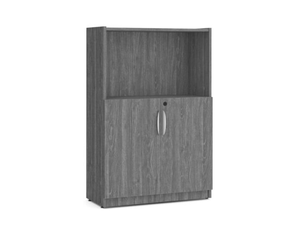 Heavy Duty Bookshelves - 4 Shelf with Doors - Newport Grey