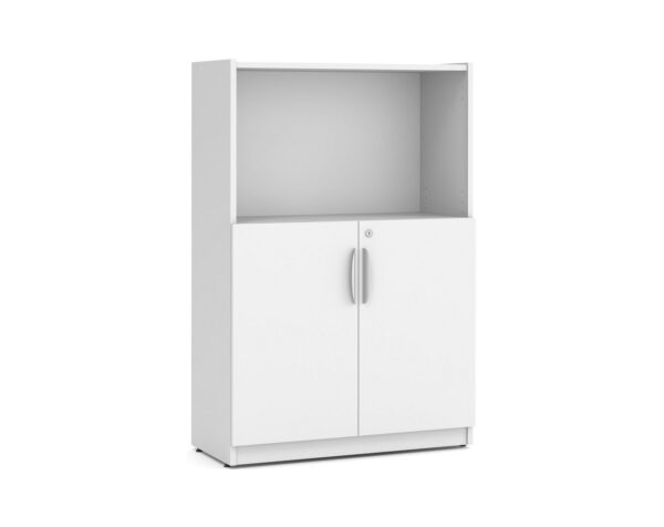 Heavy Duty Bookshelves - 4 Shelf with Doors - White