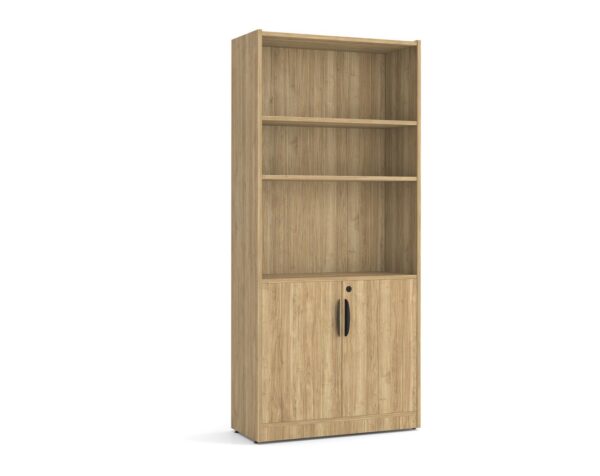 Heavy Duty Bookshelves - 6 Shelf with doors - Aspen