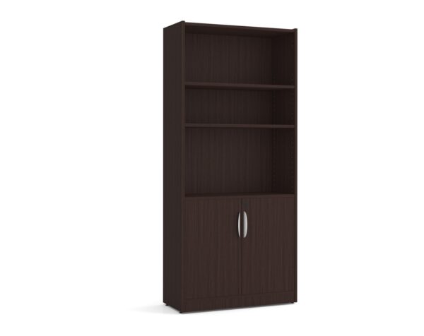 Heavy Duty Bookshelves - 6 Shelf with doors - Espresso