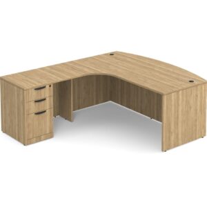 Bowfront L Shaped Desk - Left Hand Return - Image 3