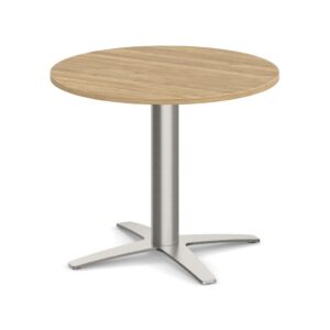 Round End Table with Metal Cross Base - Image 5