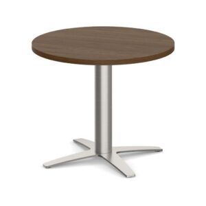 Round End Table with Metal Cross Base - Image 4