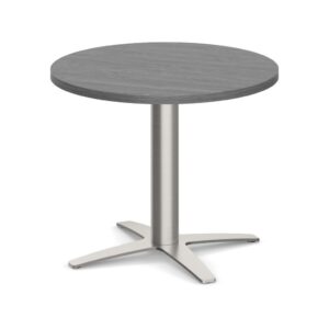 Round End Table with Metal Cross Base - Image 3