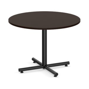 Round Meeting Table with Black Metal Cross Base - Image 7