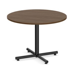 Round Meeting Table with Black Metal Cross Base - Image 6