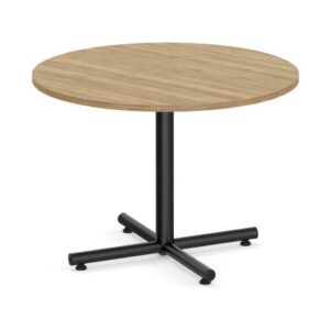 Round Meeting Table with Black Metal Cross Base - Image 3