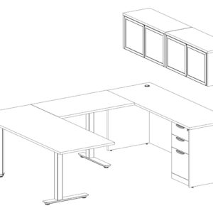 L Shaped Standing Desk with Storage - Package 5-MO - Image 2