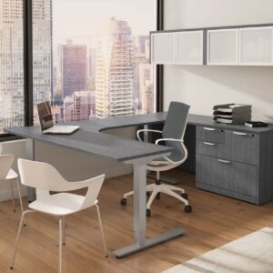 Enhance Electric L Shaped Standing Desk with Rounded Corner - Image 3