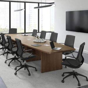 Classic Boat Shaped Boardroom Table - Image 3