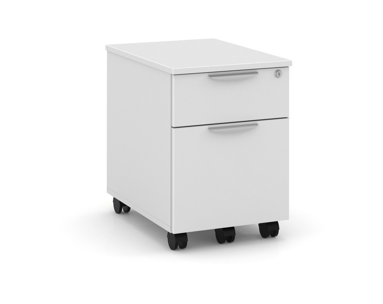 PL1007 Locking Mobile Box File Pedestal - White