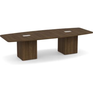 Cube Base Boat Shaped Boardroom Table - Image 4