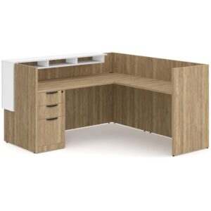 L Shaped Reception Desk with Reception Ledge Package - B9 - Image 5