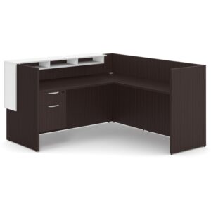 L Shaped Reception Desk with Reception Ledge Package - B9 - Image 9