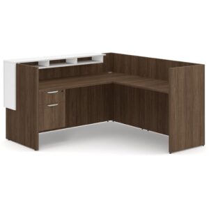 L Shaped Reception Desk with Reception Ledge Package - B9 - Image 7