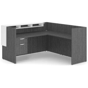 L Shaped Reception Desk with Reception Ledge Package - B9 - Image 3