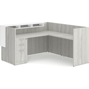 L Shaped Reception Desk with Reception Ledge Package - B9 - Image 1