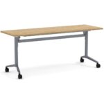 Flip Top Nesting Table - Aspen Top - Silver Base
