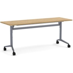 Flip Top Nesting Table - Aspen Top - Silver Base