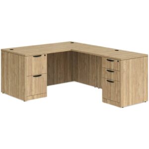 Classic L Shaped Desk with Two Full Storage Pedestals - Image 1