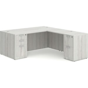 Classic L Shaped Desk with Two Full Storage Pedestals - Image 2